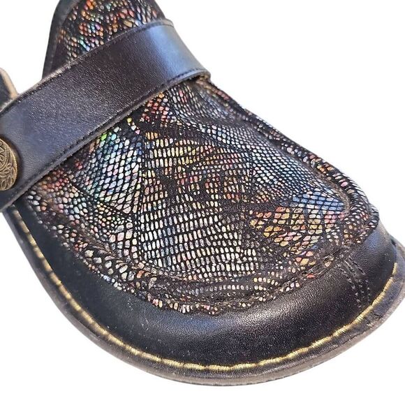 ALEGRIA MARIE CLOG LEAFER Black Loafers Slip on women Size 39 8-8.5 - Picture 3 of 11